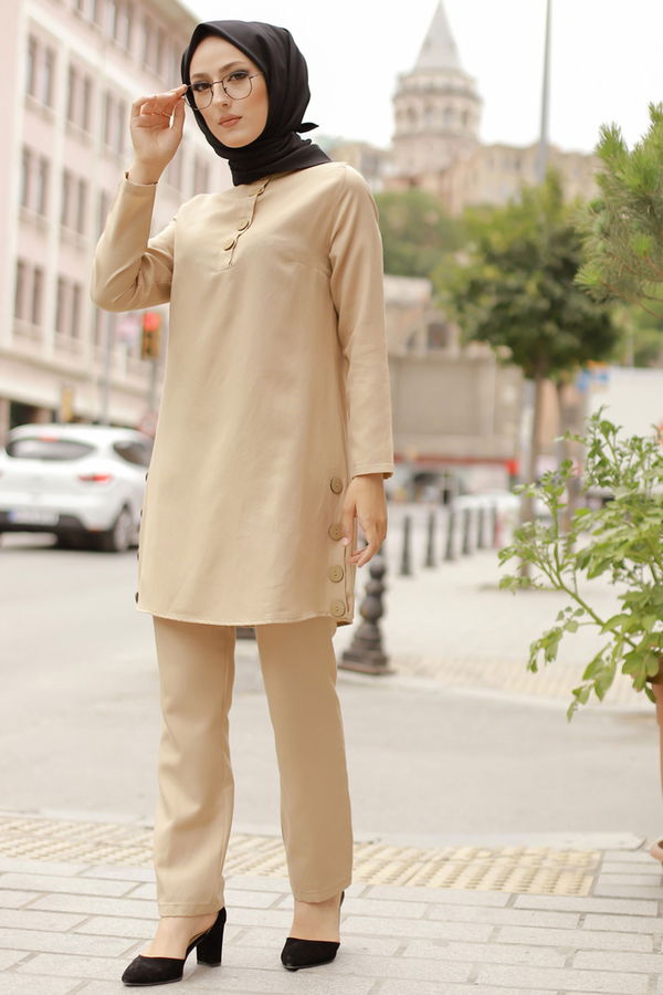 Tunik Pantolon Bej - 8432 BEJ