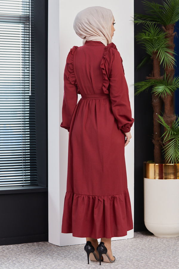 Elbise Bordo - 3598 BORDO