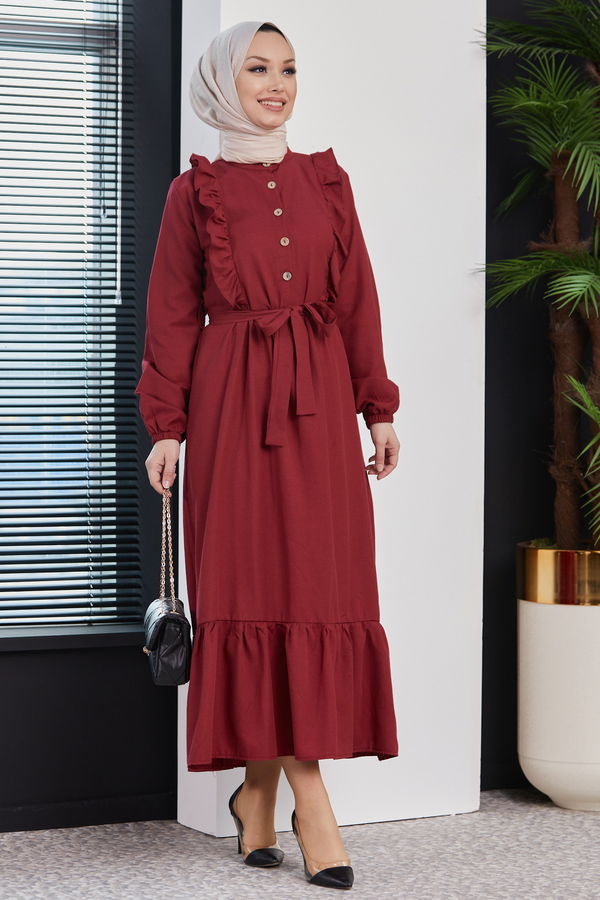 Elbise Bordo - 3598 BORDO