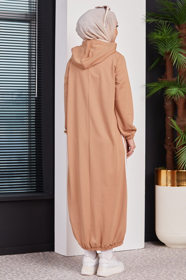 KAPSONLU ELBISE Bej - 5257