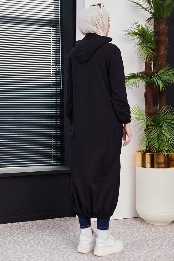 KAPSONLU ELBISE Siyah - 5257