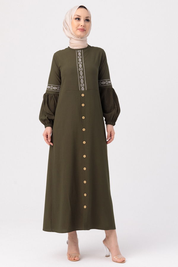 NAKISLI ELBISE Haki - 3599 HAKİ