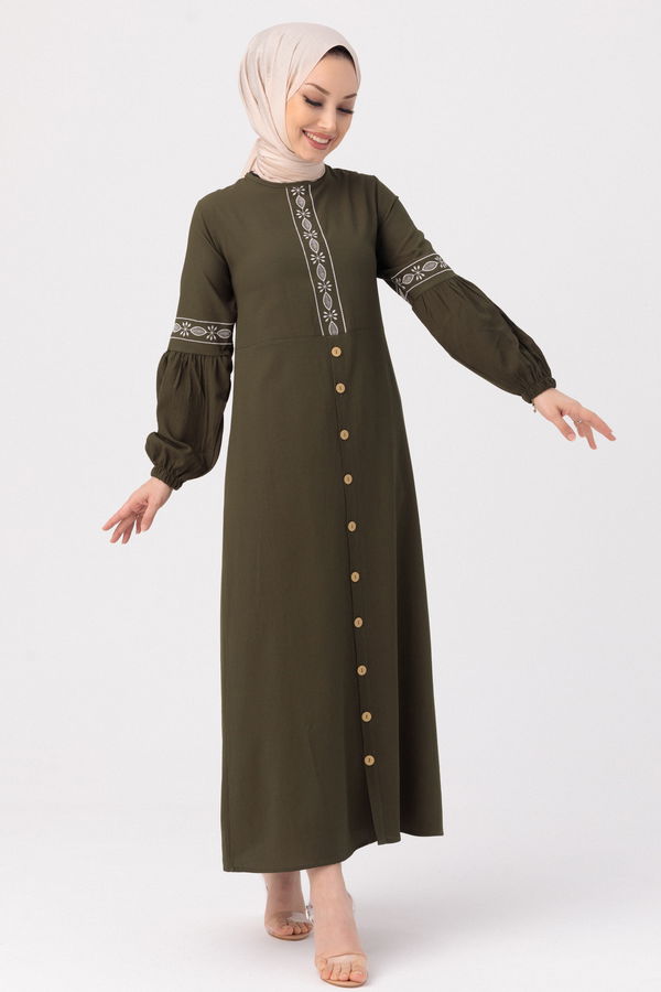 NAKISLI ELBISE Haki - 3599 HAKİ
