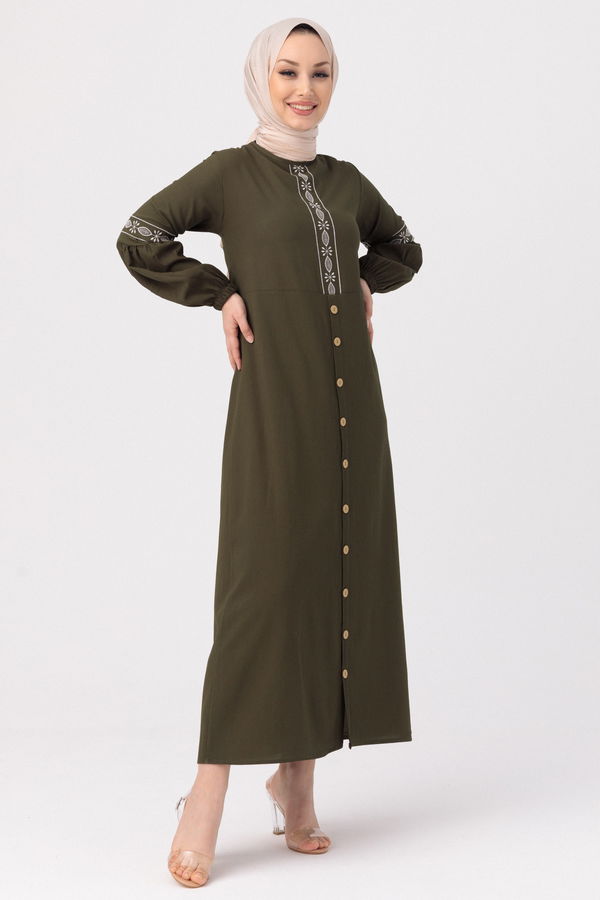 NAKISLI ELBISE Haki - 3599 HAKİ