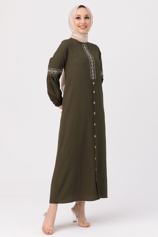 NAKISLI ELBISE Haki - 3599 HAKİ