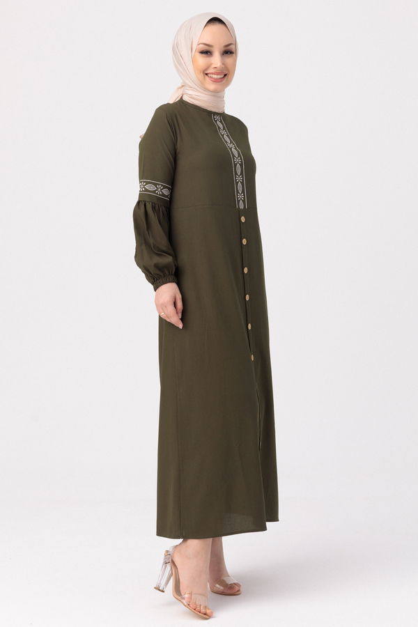 NAKISLI ELBISE Haki - 3599 HAKİ