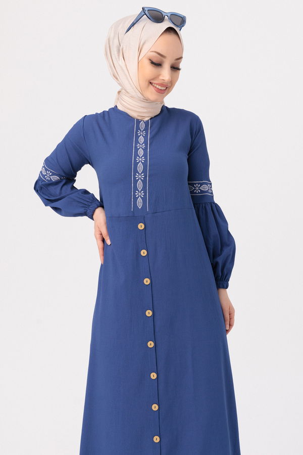 NAKISLI ELBISE Mavi - 3599