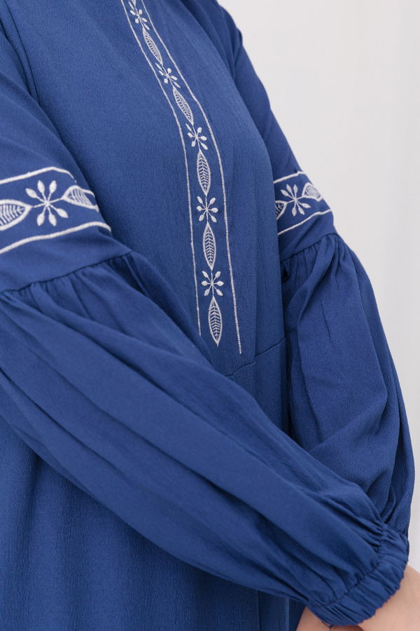 NAKISLI ELBISE Mavi - 3599