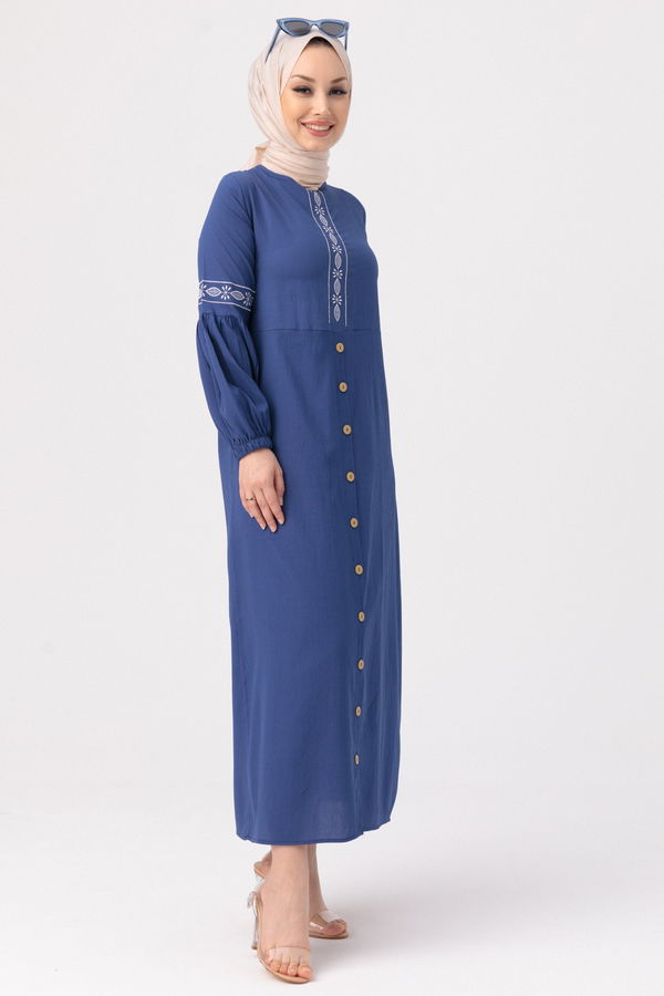 NAKISLI ELBISE Mavi - 3599