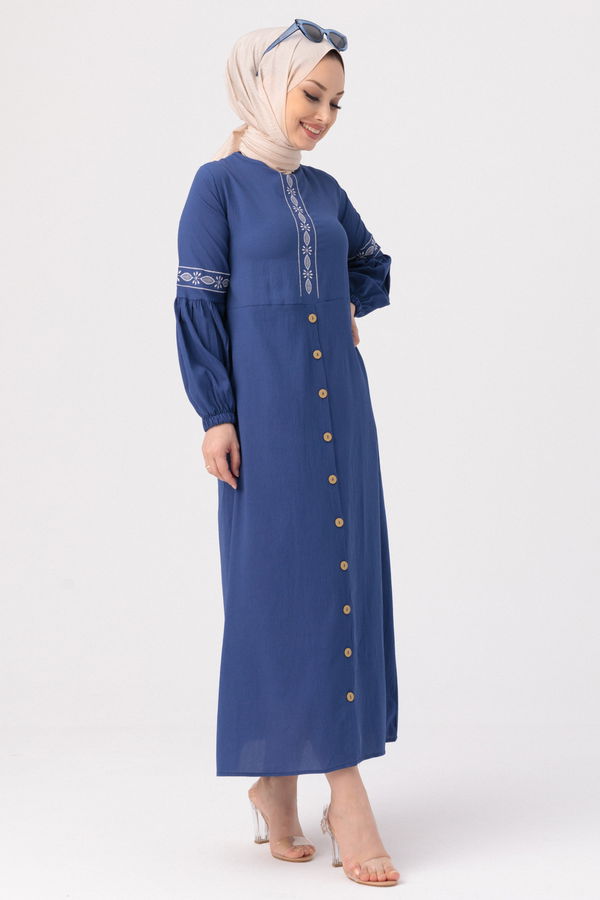 NAKISLI ELBISE Mavi - 3599