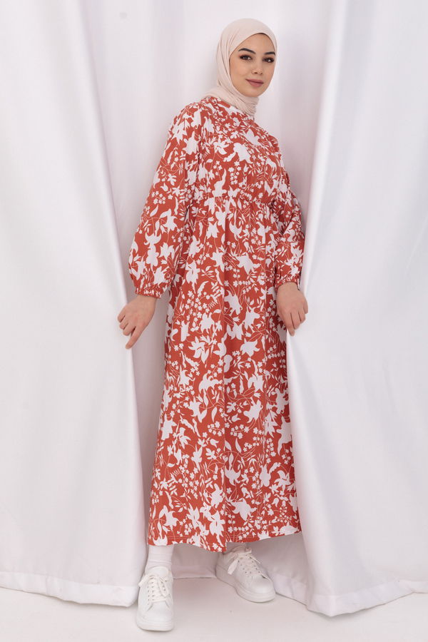 Desenli Elbise Kiremit - 3714 KİREMİT