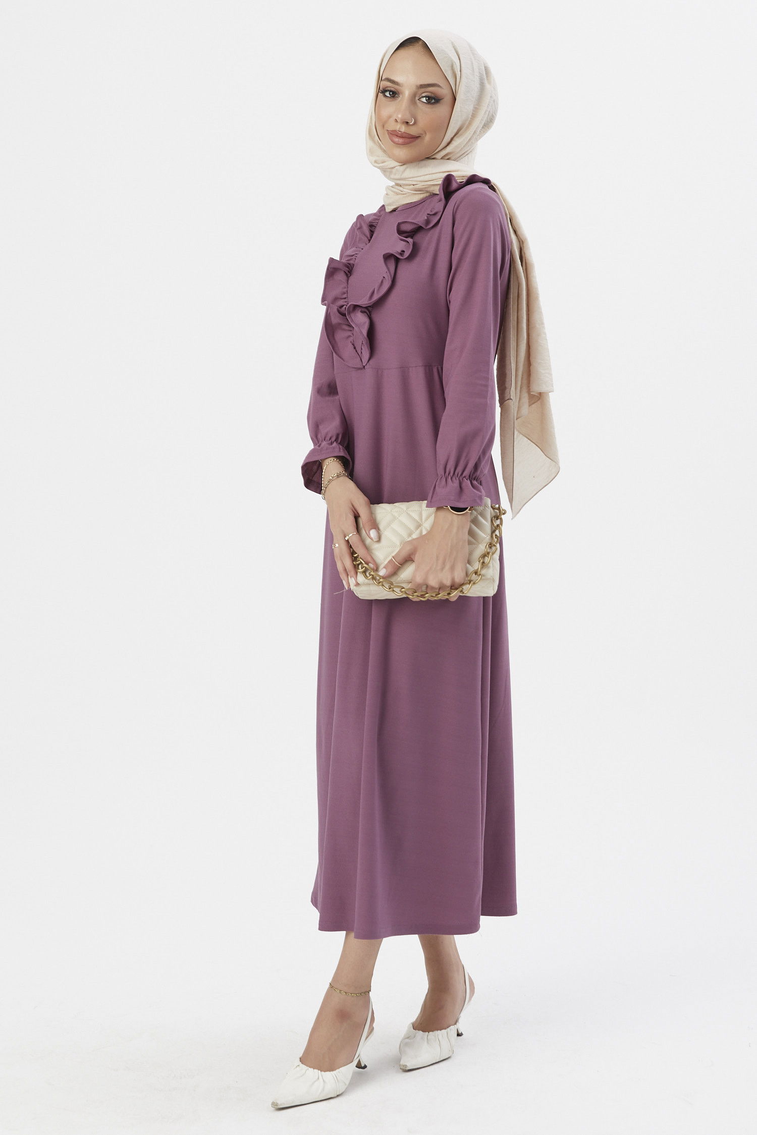 Elbıse Lila - 3273 LİLA