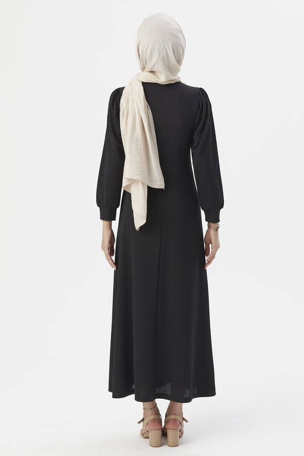 Garnılı Elbıse Siyah - 3508