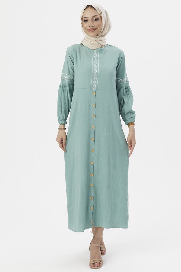 NAKISLI ELBISE Yeşil - 3599 YEŞİL