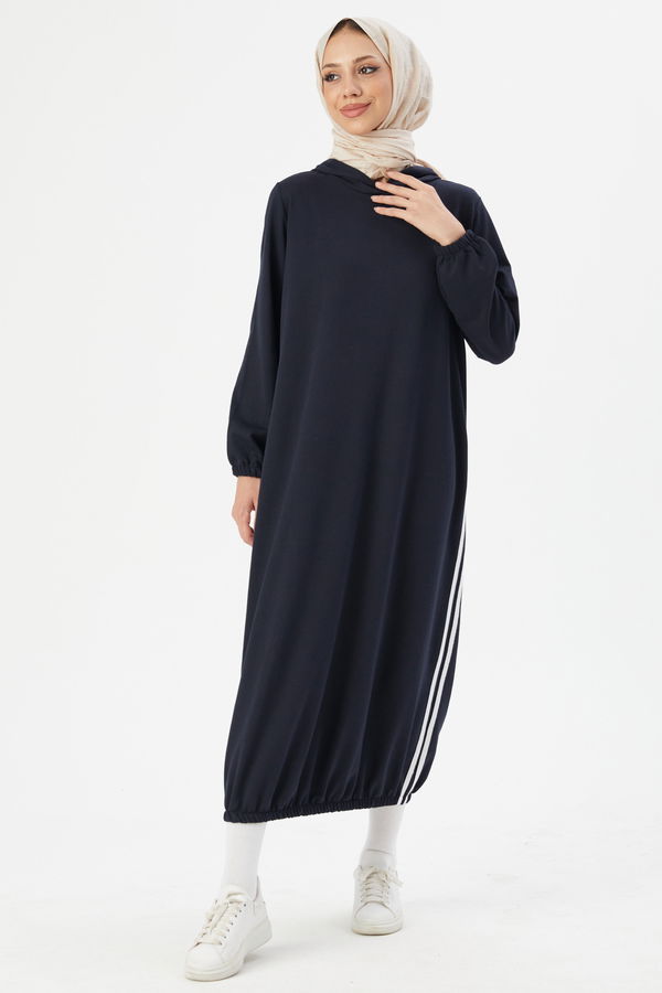 KAPSONLU ELBISE Lacivert - 5257