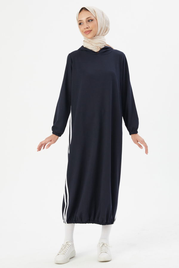 KAPSONLU ELBISE Lacivert - 5257