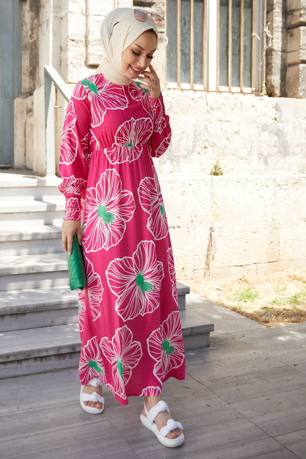 Elbise Fuşya - 10341