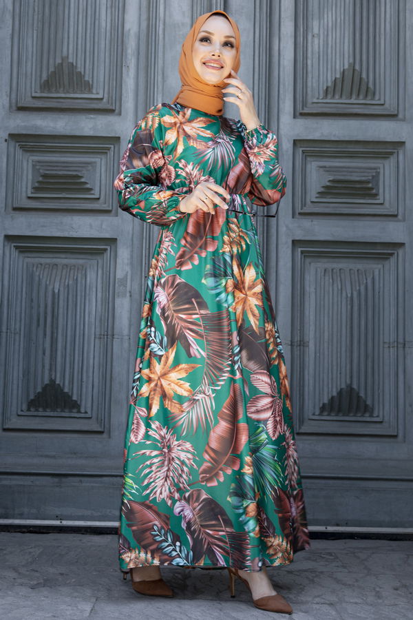 Saten Elbise Yeşil - 10367
