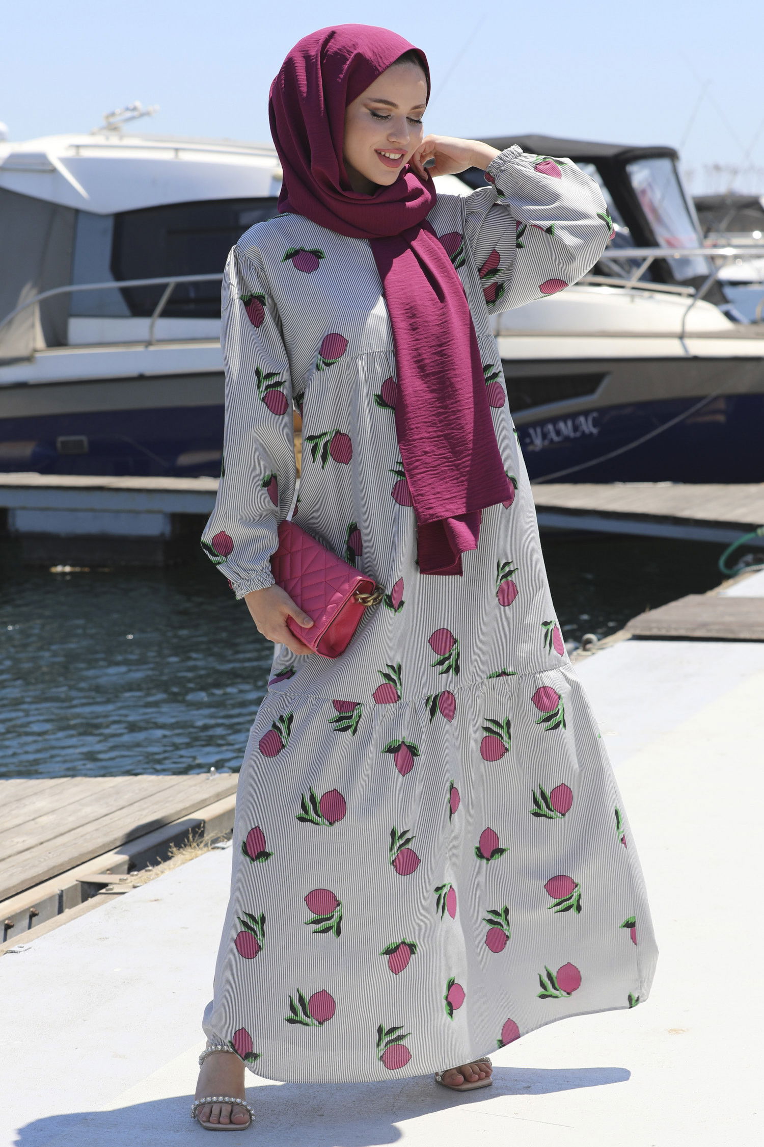 Elbise Fuşya - 10358