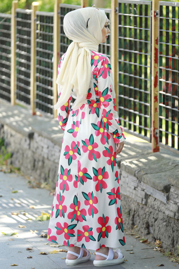 Elbise Fuşya - 10366