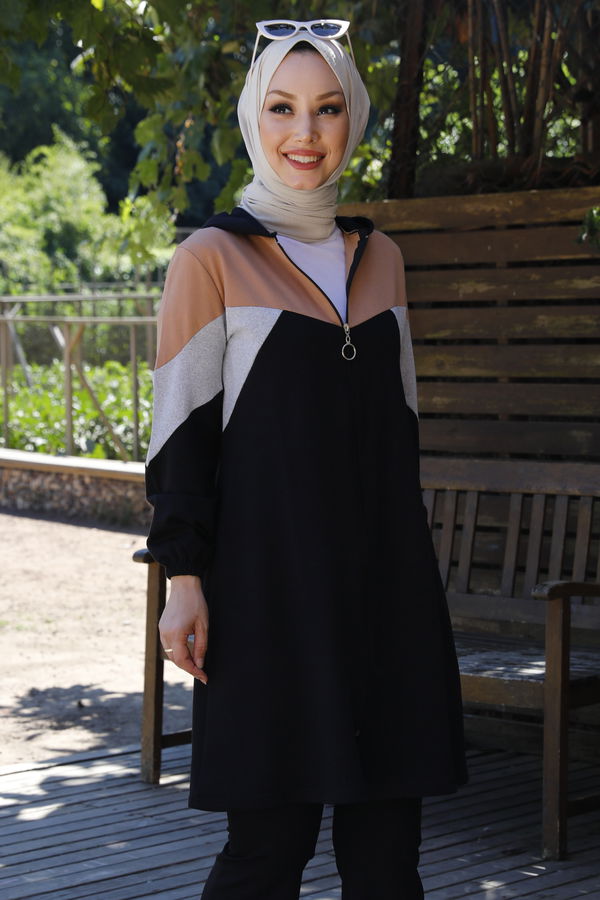 GARNILI TUNIK Vizon - 3712 VİZON