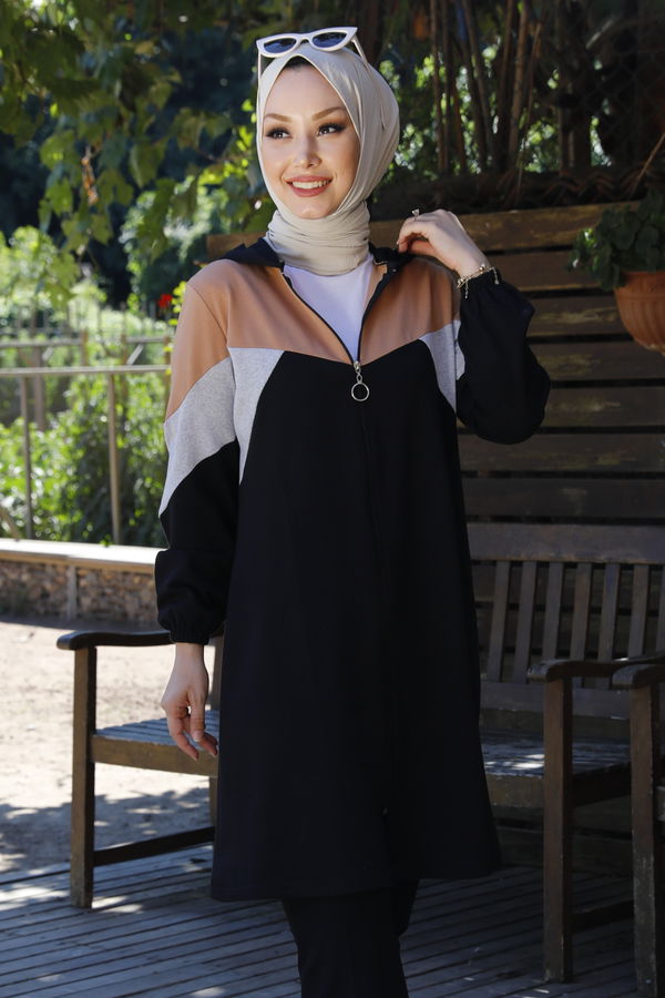 GARNILI TUNIK Vizon - 3712 VİZON