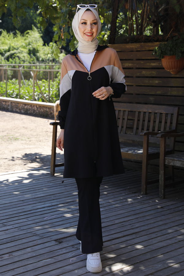 GARNILI TUNIK Vizon - 3712 VİZON