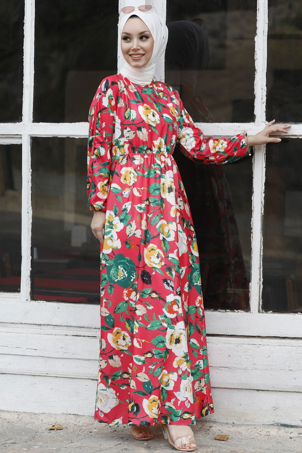 Elbise Fuşya - 10401