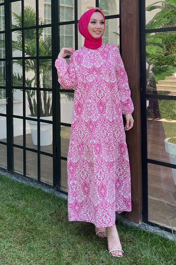 Elbise Fuşya - 10380 FUŞYA