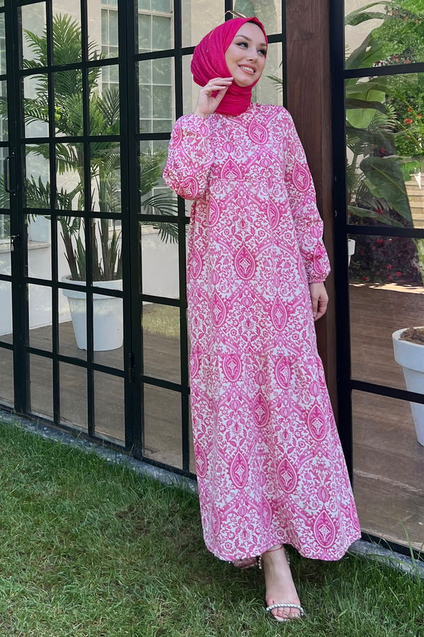 Elbise Fuşya - 10380 FUŞYA