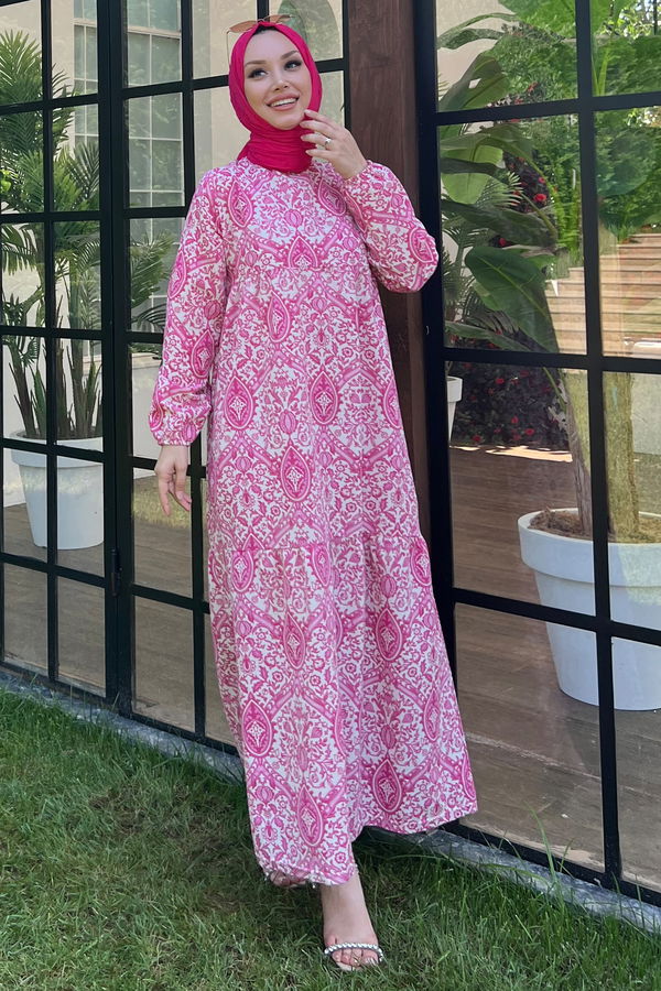 Elbise Fuşya - 10380 FUŞYA