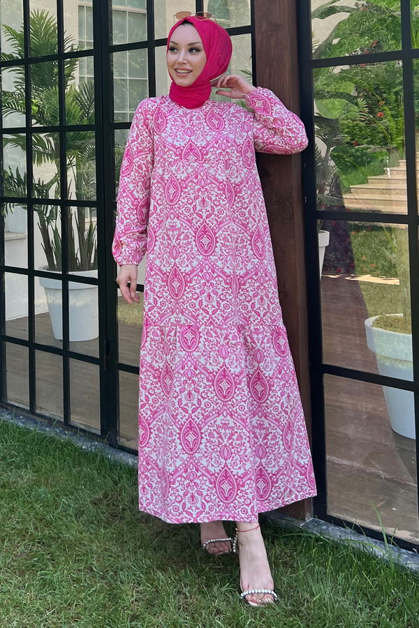 Elbise Fuşya - 10380 FUŞYA