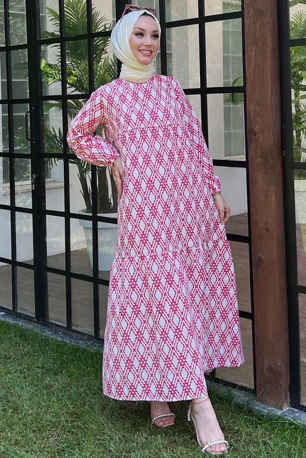 Elbise Fuşya - 10409 FUŞYA