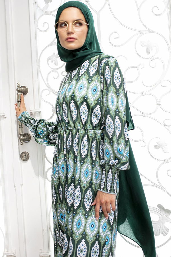 Saten Elbise Yeşil - 10418