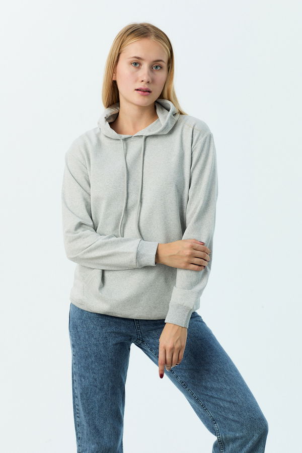 Kapşonlu Sweat Gri - 21572 GRİ