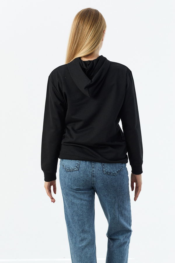 Kapşonlu Sweat Siyah - 21572 SİYAH