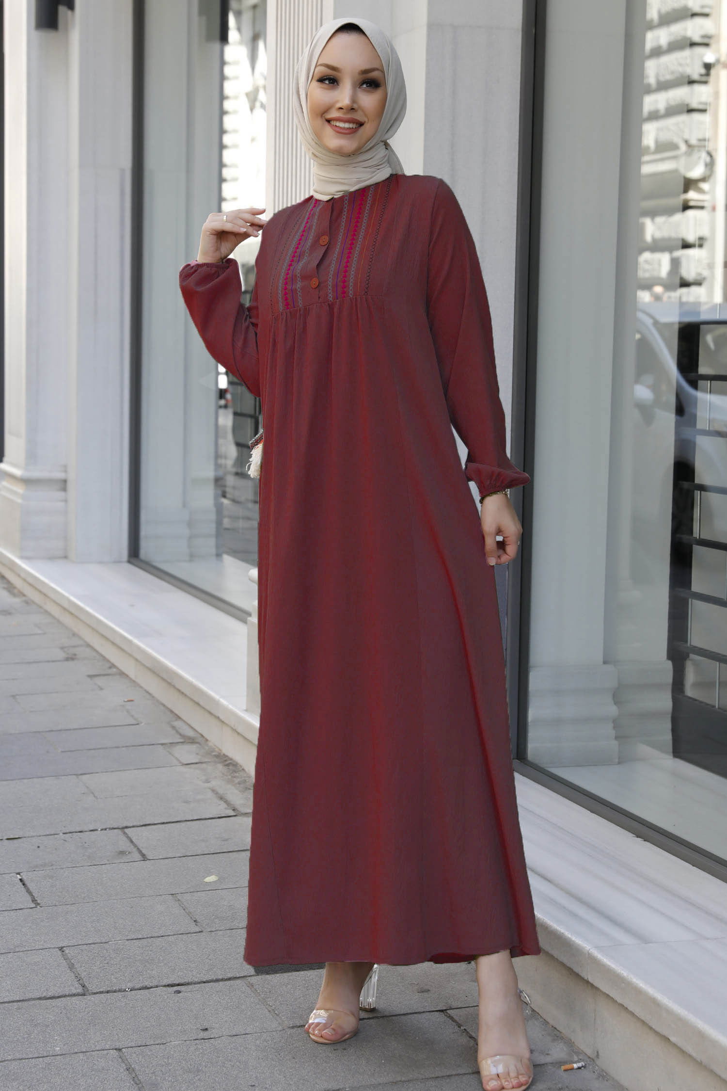 Elbise Bordo - 10317 BORDO