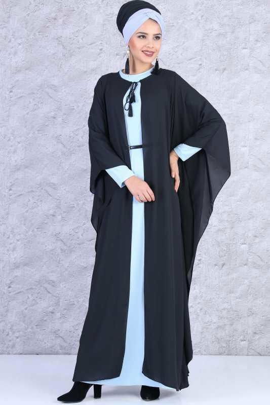 Erkek Çocuk Siyah (2 Parça) Yarasa Tunik Elbise Kombin - Siyah Bebe Mavi 02 0817 - 817