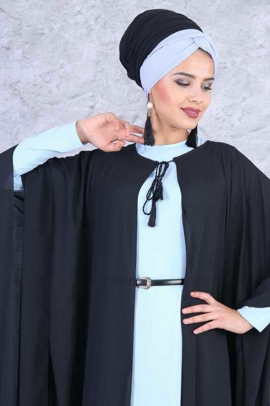 Erkek Çocuk Siyah (2 Parça) Yarasa Tunik Elbise Kombin - Siyah Bebe Mavi 02 0817 - 817