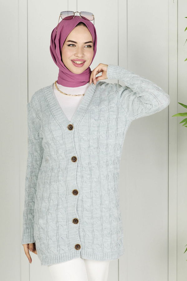 Triko Hırka Gri - 21755 GRİ