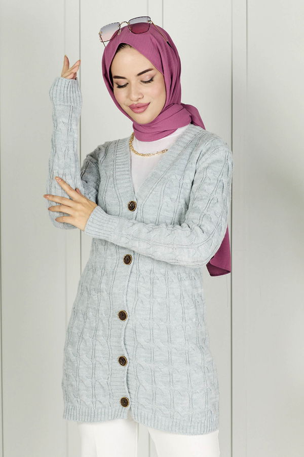 Triko Hırka Gri - 21755 GRİ