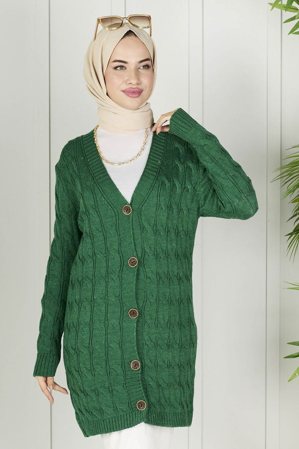 Triko Hırka Yeşil - 21755 YEŞİL