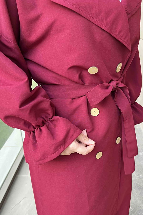 Trenckot Balon Kol Bordo - 8899 BORDO