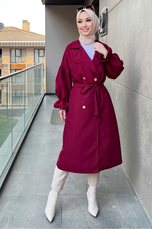 Trenckot Balon Kol Bordo - 8899 BORDO