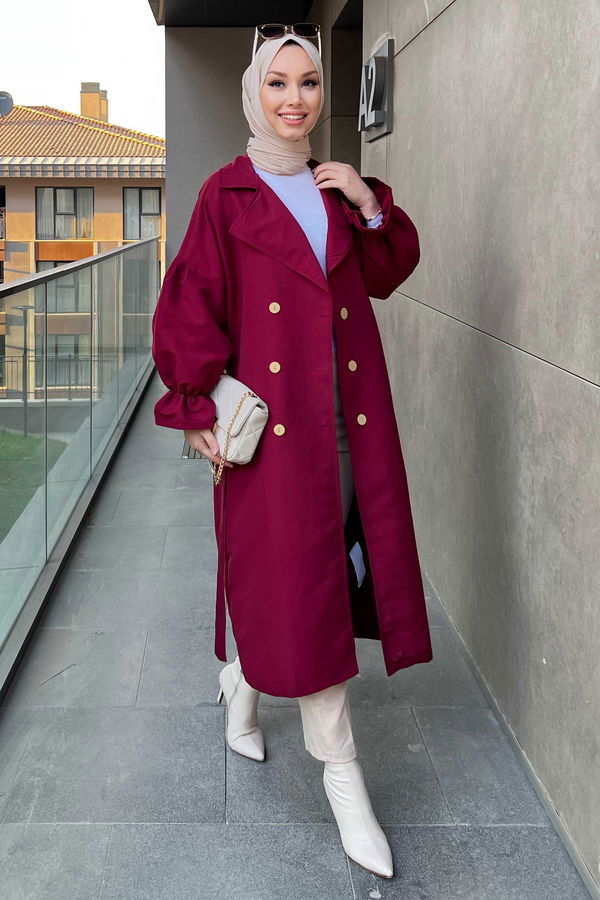 Trenckot Balon Kol Bordo - 8899 BORDO