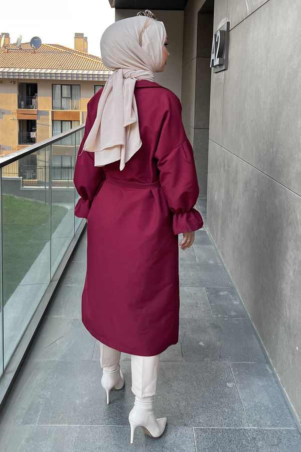 Trenckot Balon Kol Bordo - 8899 BORDO