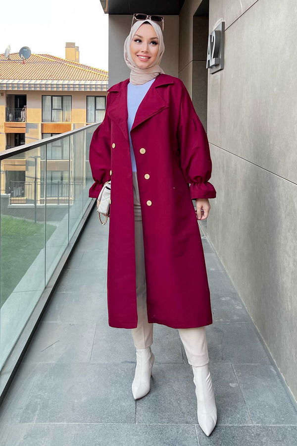 Trenckot Balon Kol Bordo - 8899 BORDO