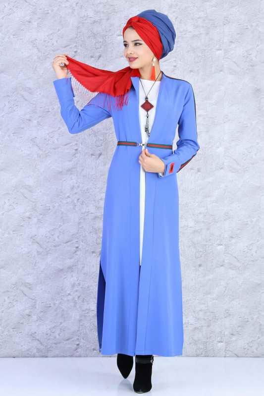 (2 Parça) Ceket ve Tunik Kombin - Mavi 02 0796 Mavi - 796