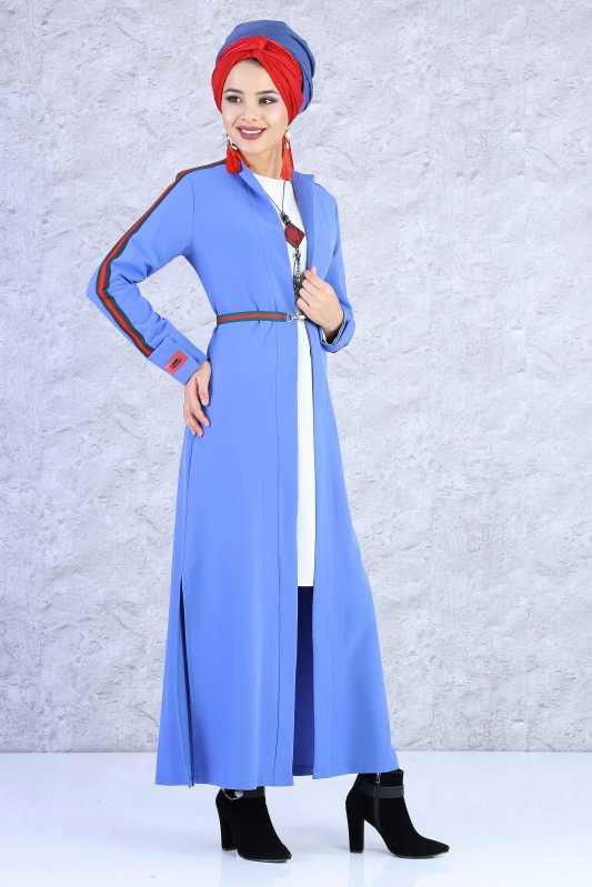 (2 Parça) Ceket ve Tunik Kombin - Mavi 02 0796 Mavi - 796