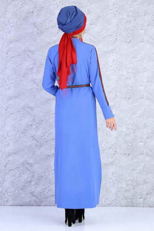 (2 Parça) Ceket ve Tunik Kombin - Mavi 02 0796 Mavi - 796